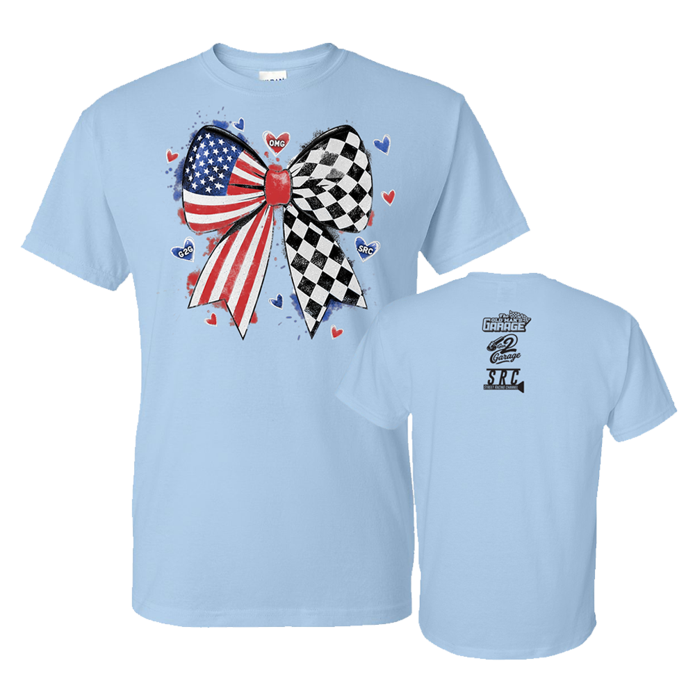 Blue Bow Flag Glitter T-Shirt